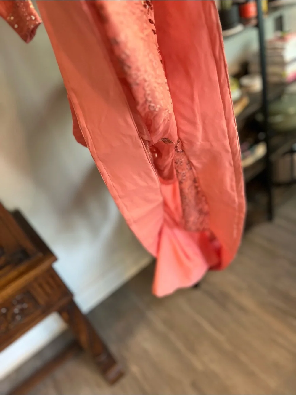 Beaded Embroidered Bedazzled Coral Embellished Girls' Party Dress